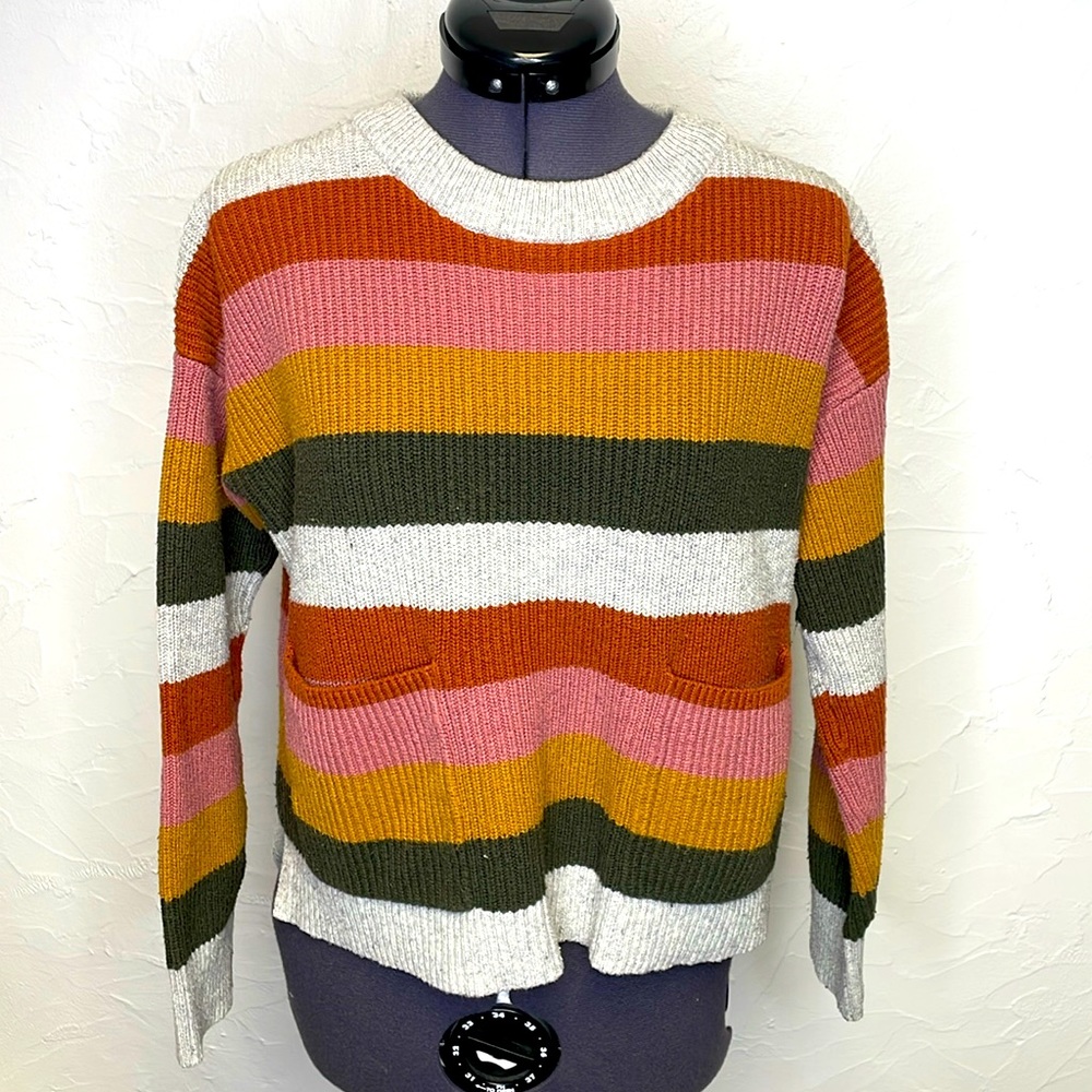 Madewell Stripped Cropped/Short waisted Sweater